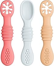 Vicloon Learning Spoons for Children and Baby, 3 x Baby Spoons, Learning Utensil Suitable for Teething First Step, Recommended by Experts Weaning