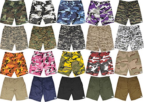 Army Universe Orange Camouflage Tactical BDU Shorts Button Fly Camo Cargo Shorts,Size Large (Waist 35-39") - Thumbnail 2