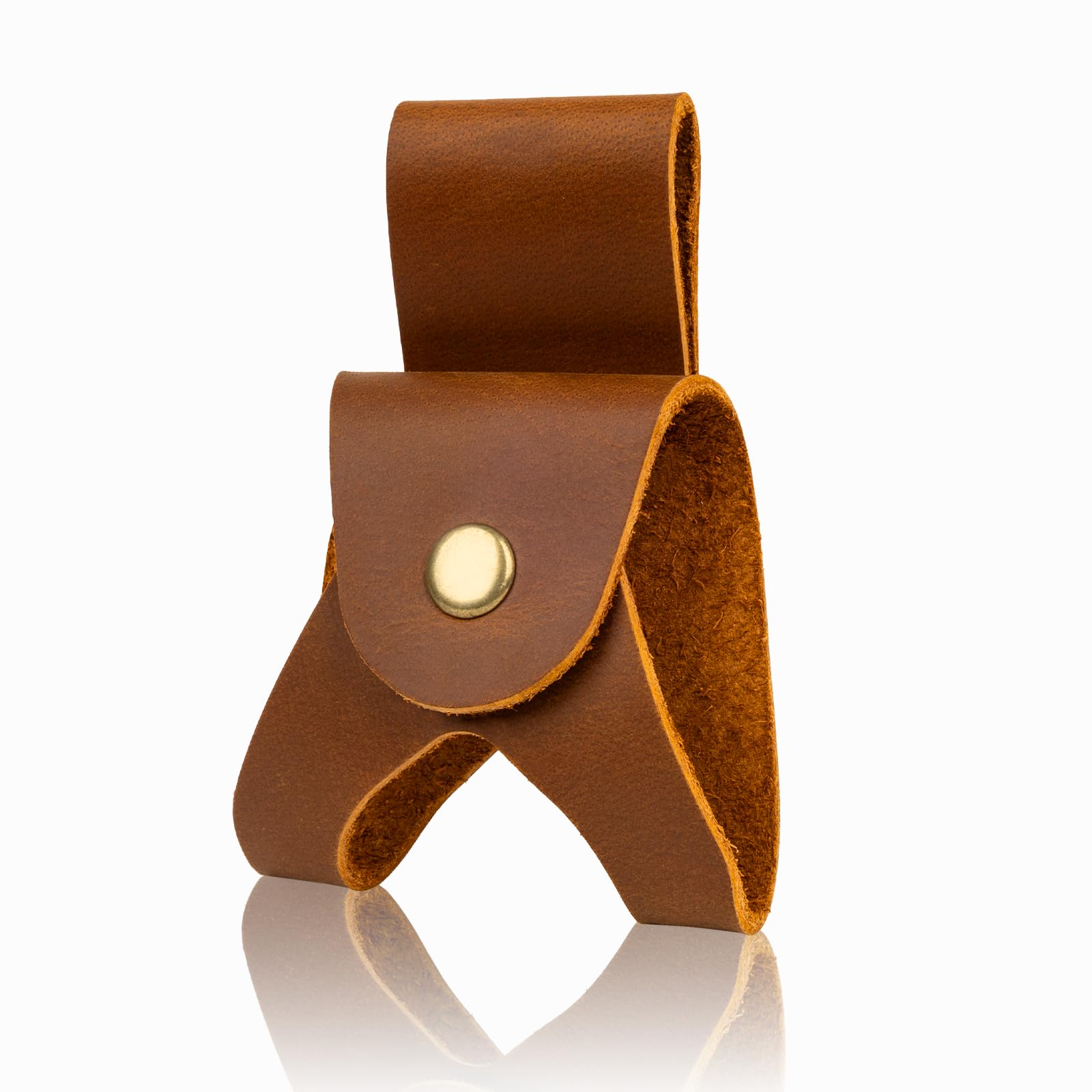 Short Style Leather Hatchet Cover with Belt Clip, Durable Leather Axe Sheath Metal Snap Closure,Hatchet Tool Holster for Garden Protector Camp Outdoor