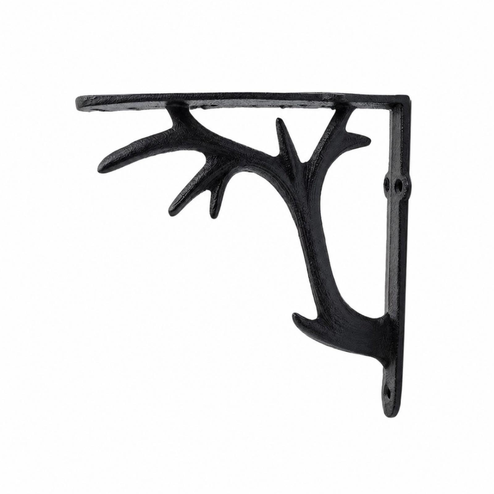 Shelf Bracket Cast Iron Shelf Support Decorative Wall Bracket with Screw Holes for Home Improvers, Homeowners, Living Room, Entryway, Study L 7633 Antler-image-27