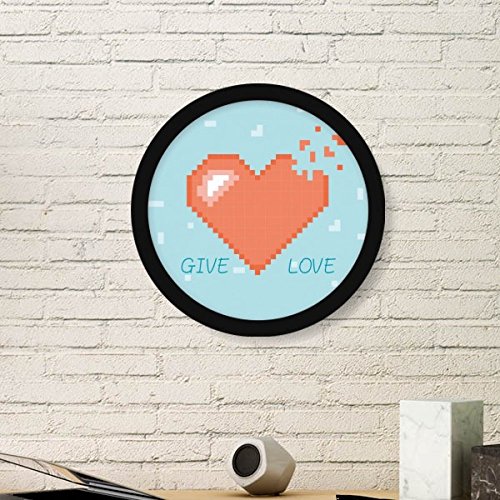 Cadre image ronde pixel coeur idee cadeau originale pour declaration d'amour et anniversaire
