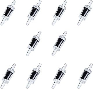 Maxmoral 10PCS Plastic One Way Air Pump Check Valves Non-Return Aquarium Fish Tank Air Pump Stop Valve Accessories(Black)