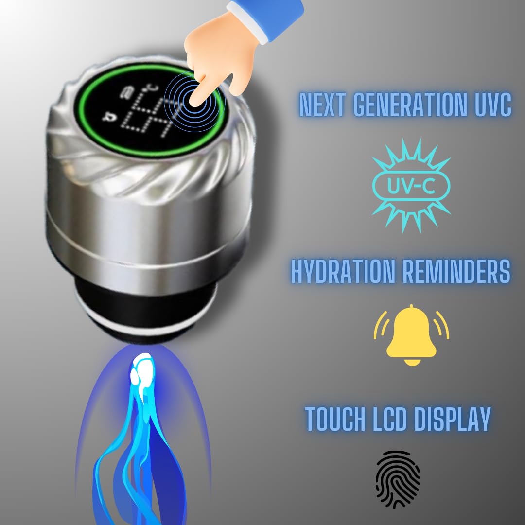 CLEARSIP® Pro, Smart TouchScreen Self-Cleaning and Double Insulated Stainless Steel Water Bottle with Next Gen UV - Image 3