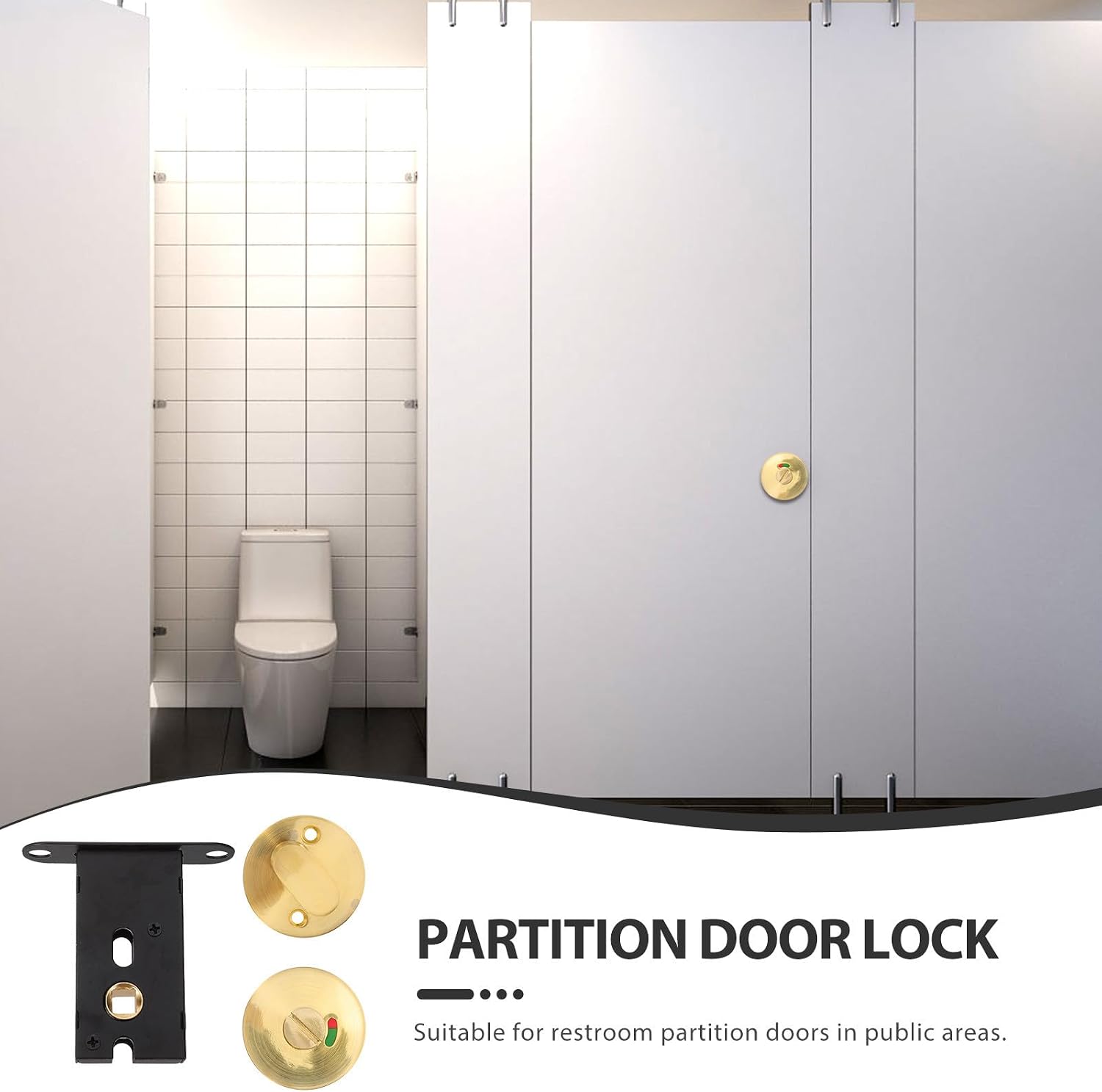 Vacant Occupied Bathroom Lock with Zinc Alloy Material and Easy Installation for Public Restrooms and Places with Partition Doors, Display Occupancy Status Privacy Door Indicator