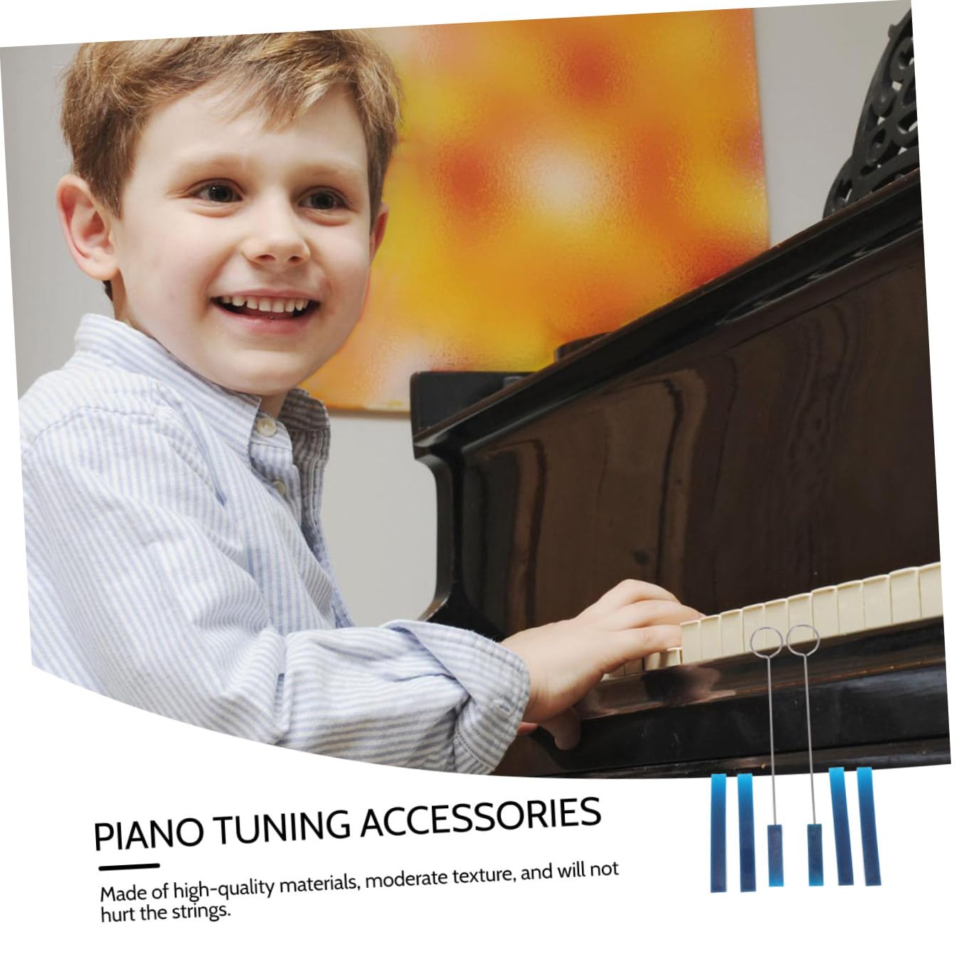Set 6 Pezzi Smorzatori senza Danneggiare le Corde Strumento per Accordatura in Gomma Resistente per Musicisti per Pianoforte per Musicisti e Manutenzione Strumenti