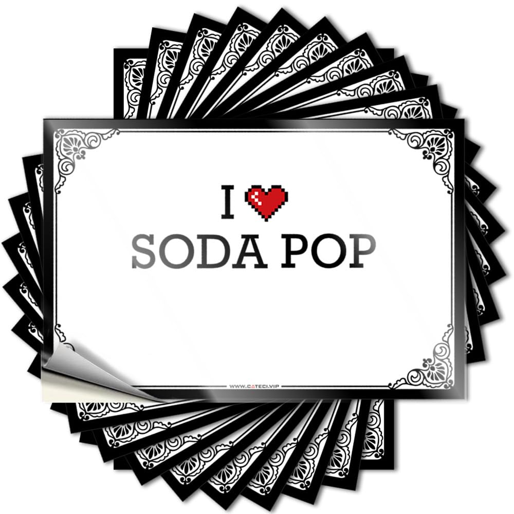Saying Unique Home Decor Peel and Stick - I Love Soda Pop Cover Badass Waterproof Vinyl for Friends(12X18CM)