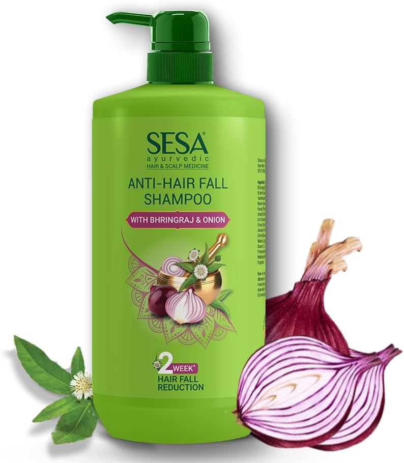 SESA Ayurvedic Anti Hairfall Shampoo For Dry And Frizzy Hair Reduces Hairfall Made With 6 Ayurvedic Herbs Paraben Free Shampoo - 1 L