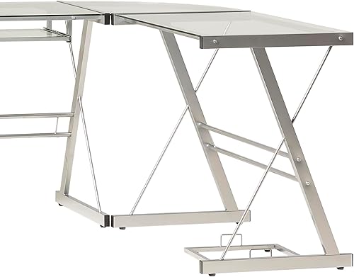 Miniatura 10 de Walker Edison Soreno and Gaming Gamer Command Center - Escritorio para estación de trabajo oficina en casa juego de 2 color plateado