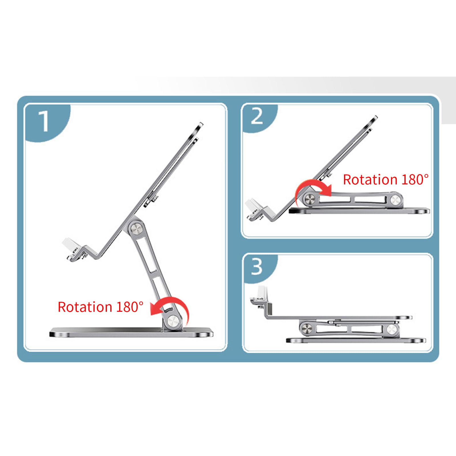 Pieghevole Tablet Stand Supporto di Raffreddamento Staffa Antiscivolo CNC Lega di Alluminio Per Pad Base Telefono