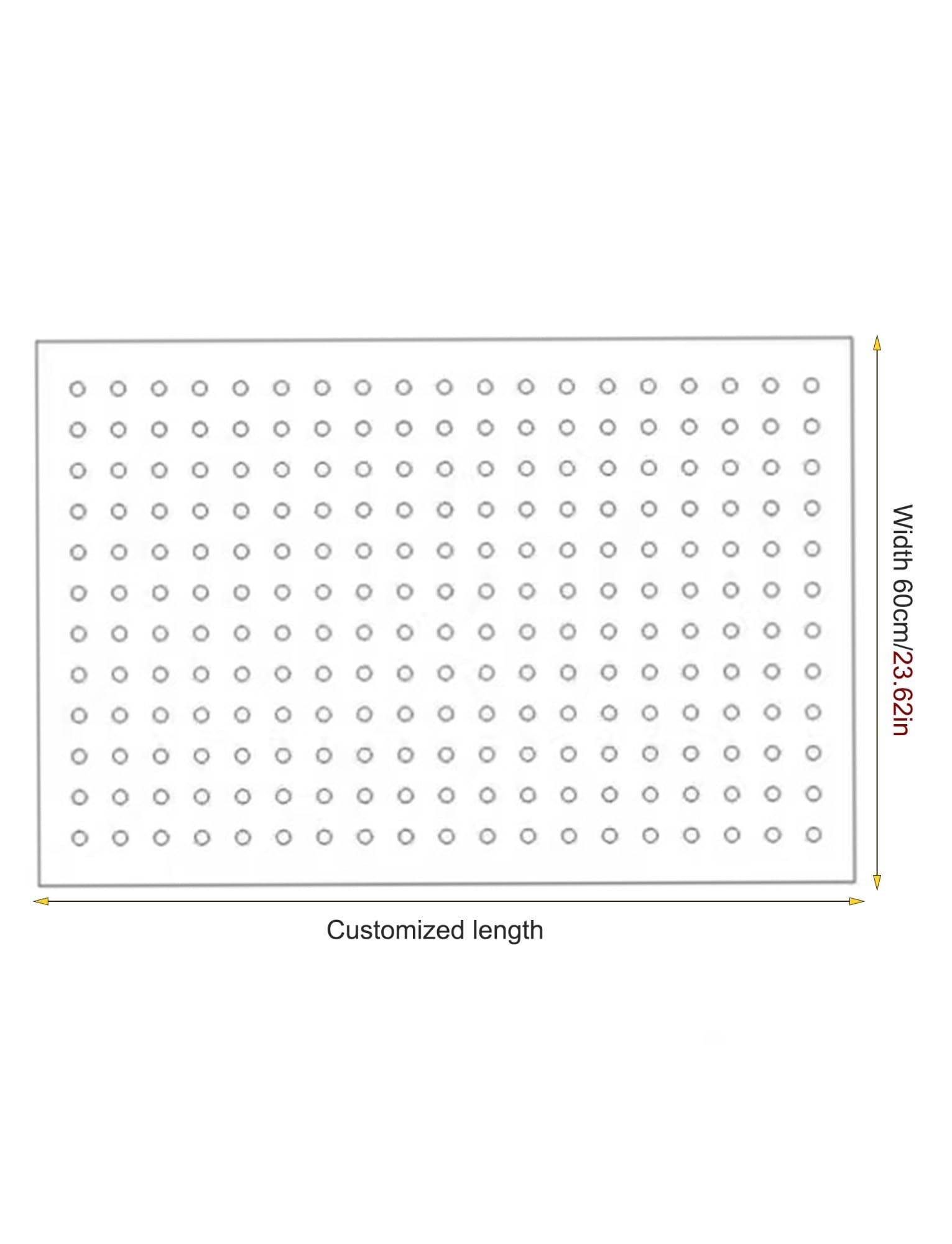 Feuilles de polycarbonate perforées de 60 cm de large, trou de 10 mm, plaque en plastique légère, panneaux décoratifs, protections de fenêtre anti-fuites(60x120cm/23.62x47.24in)