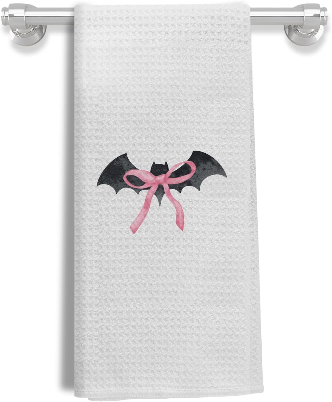 EKGJW Halloween Kitchen Towels, Coquette Pink Bow Bat