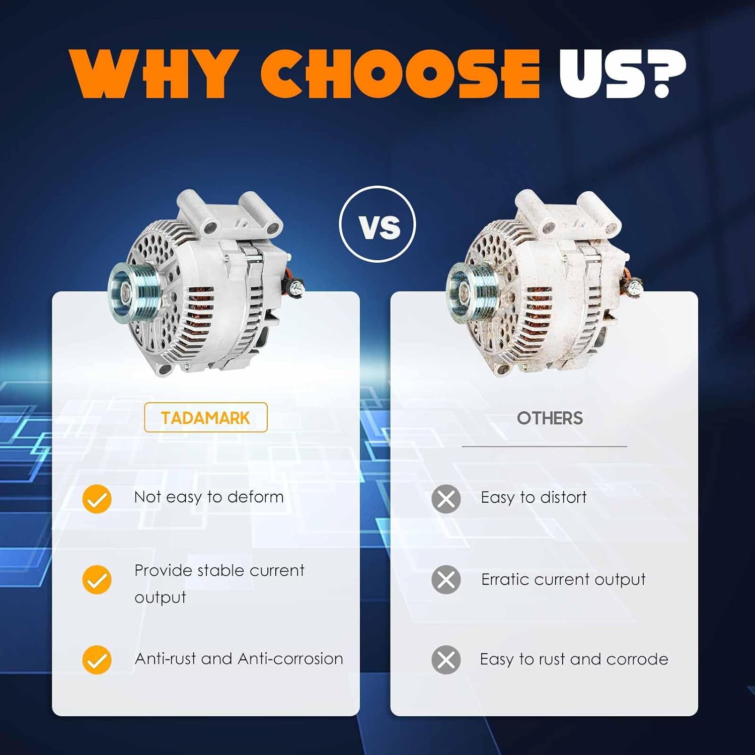 New Alternator Fit for 2007 2008 2009 Ford Ranger/Mazda B4000, for 04-08 Explorer (04 From 12/05/2003) /Explorer Sport Trac/Mercury Mountaineer, without Black Cover 130 Amp, AFD0165 5L2T-10300-AA