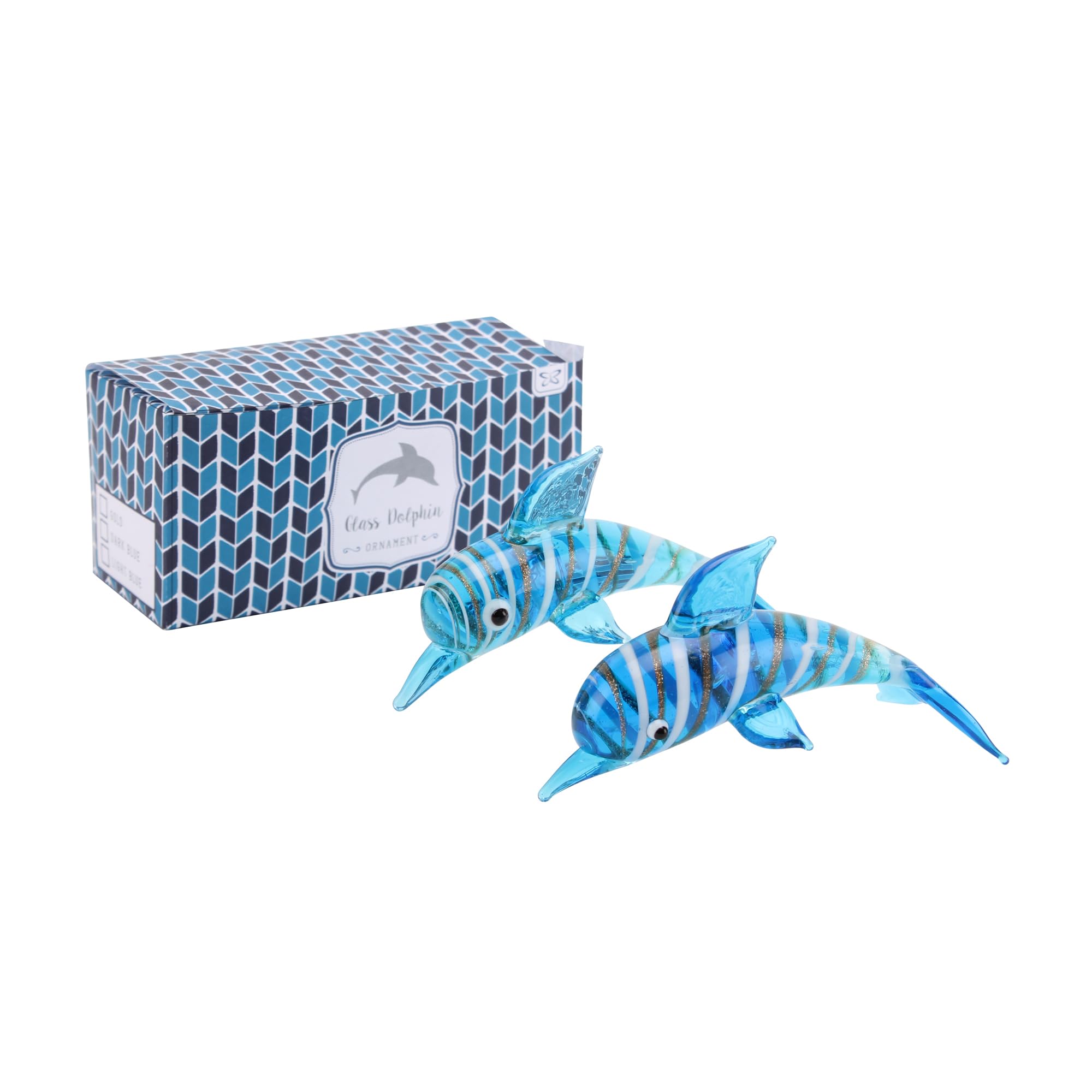 Cgb Giftware Random | Glass Dolphin In Gift Box | One Design To Be Chosen At | Artisan Glassware Range | Ornament | Collectable | Glass Dolphin | Hd797