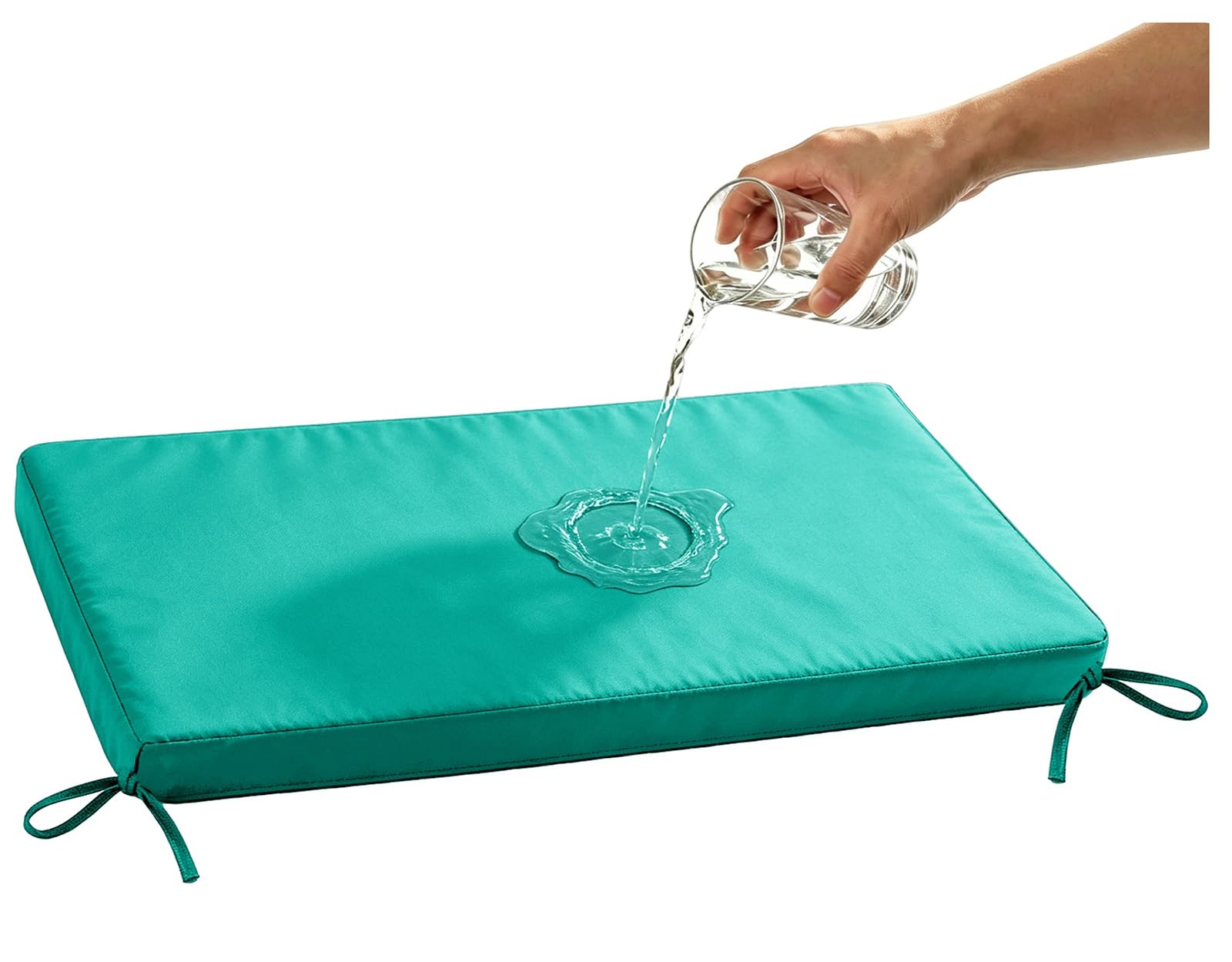 Miecoae Swing Seat Cushions for Outdoor Furniture 5cm/1.9" Thick Outdoor Bench Cushion Waterproof 80%, Settee Couch Pads with Zipper Washable, Patio Swing Seat Cushion(Blue Green,230x60 cm 91x24 in)