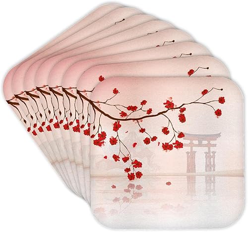 Miniatura 8 de dooni Designs DiseñosBeautiful japonés Sakura Rojo Cherry Blossoms Branching Reflejando más de diseño de Oriental Vector De Agua Inspiración