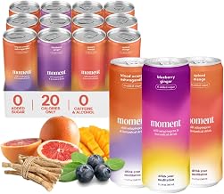 Moment Adaptogen Drink (Shark Tank) | NON-CARBONATED Non Alcoholic Drinks | Classics | L-Theanine & Ashwagandha for Calm & Clarity | 0 Added Sugar, 0 Caffeine | 12-pack