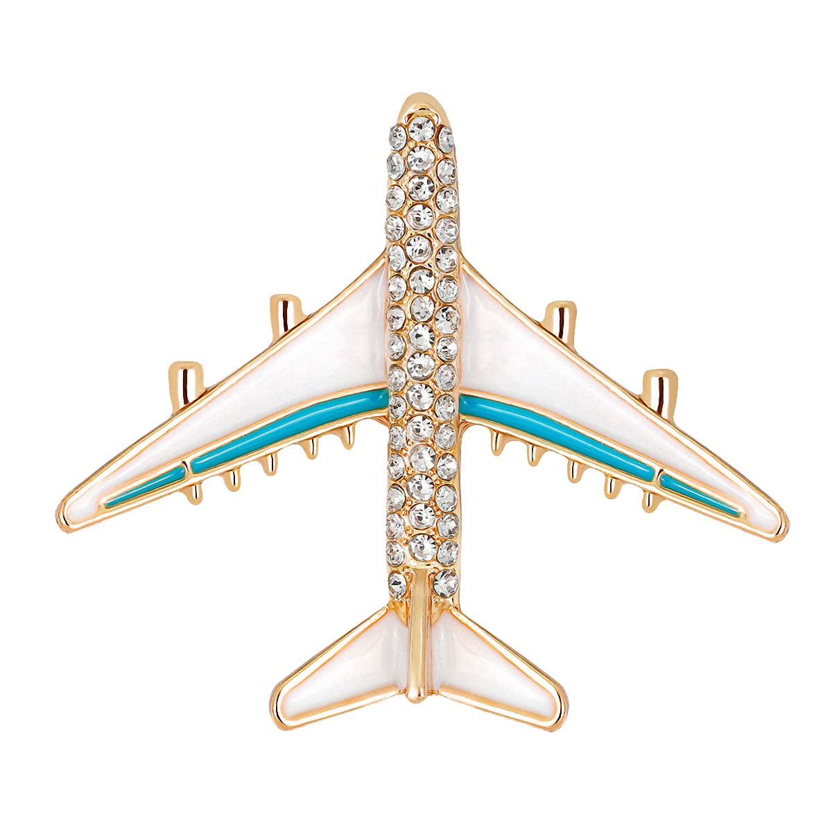 Alloy Airplane Brooch Pins Enamel Red Blue Plane Luxury Brand Brooches