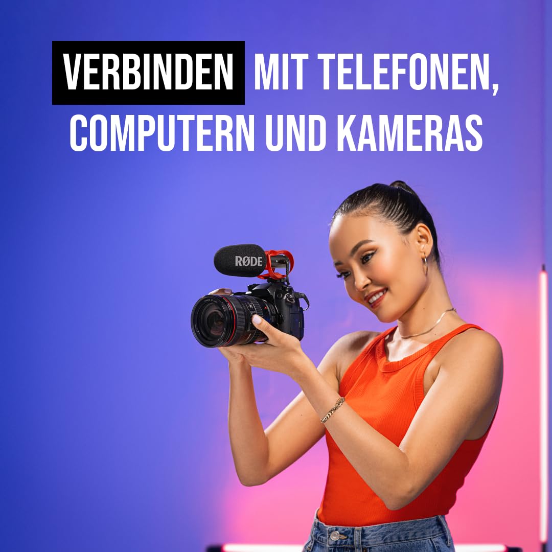 RØDE VideoMic GO II Ultra-kompaktes On-Camera Richtrohrmikrofon mit 3,5-mm- und USB-Ausgängen für Filmproduktion, Content-Erstellung, Podcasting und Videotelefonie