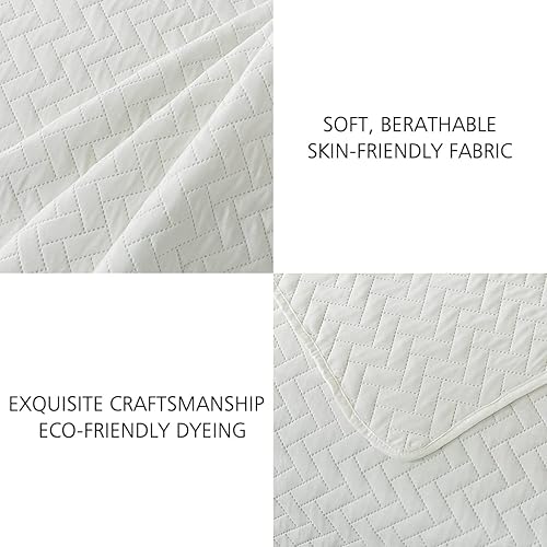 Miniatura 3 de JML - Juego de colcha reversible de microfibra suave y ligera, repujado, color sólido, para todas las estaciones