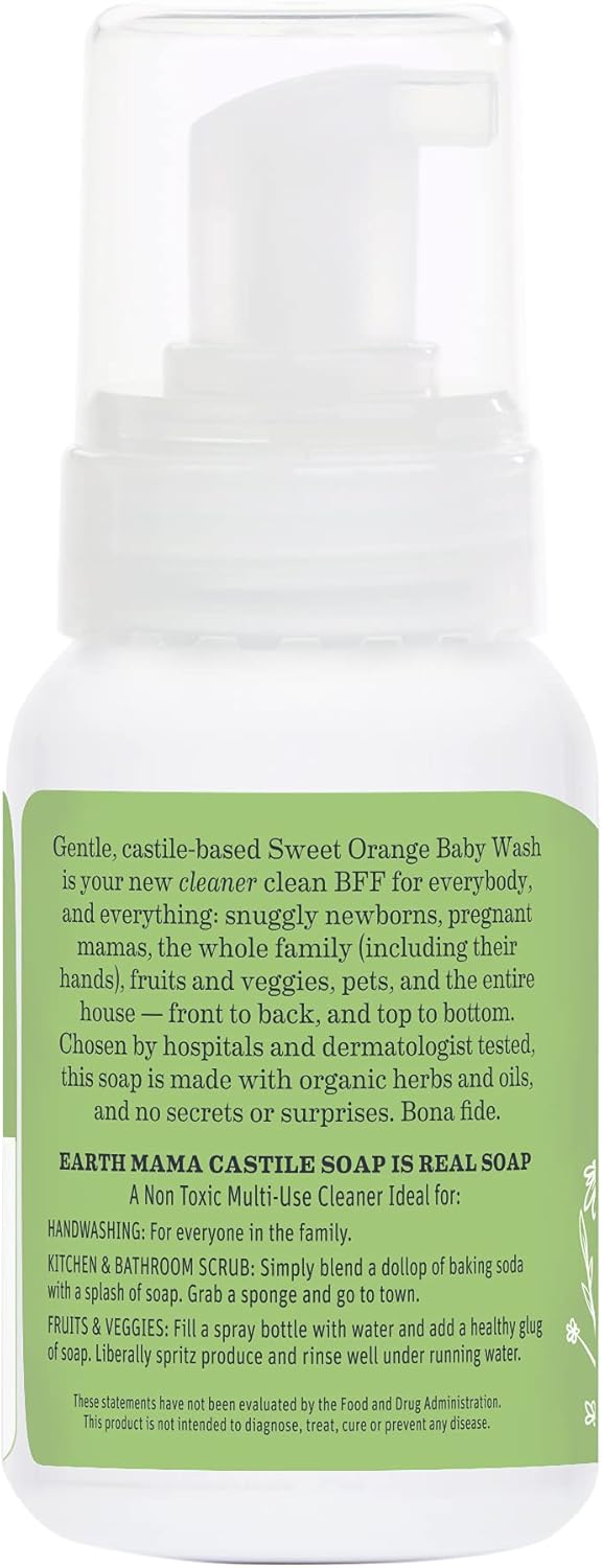 Earth Mama Sweet Orange Foaming Hand Soap Refill | All-Purpose Castile Body Wash, 34-Fluid Ounce : Beauty & Personal Care