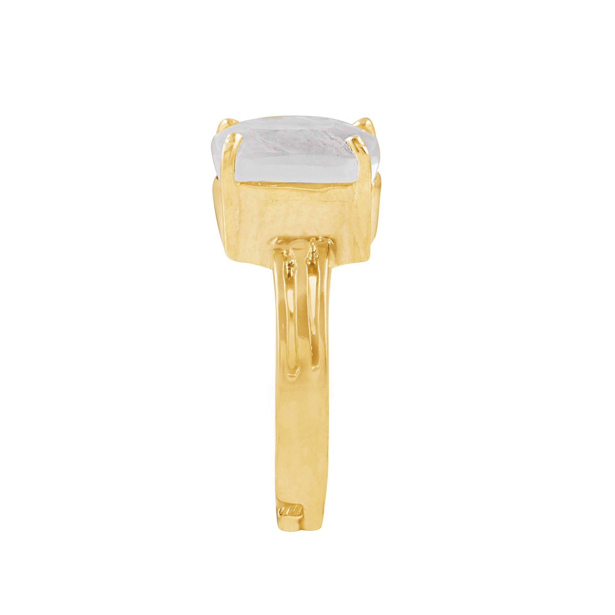 Anuj Sales Anello in oro 8,25 Ratti da 7,20 carati, con zaffiro bianco naturale, certificato non riscaldato, non trattato, anello regolabile Pukhraj, pietra portafortuna preziosa pietra preziosa sfusa