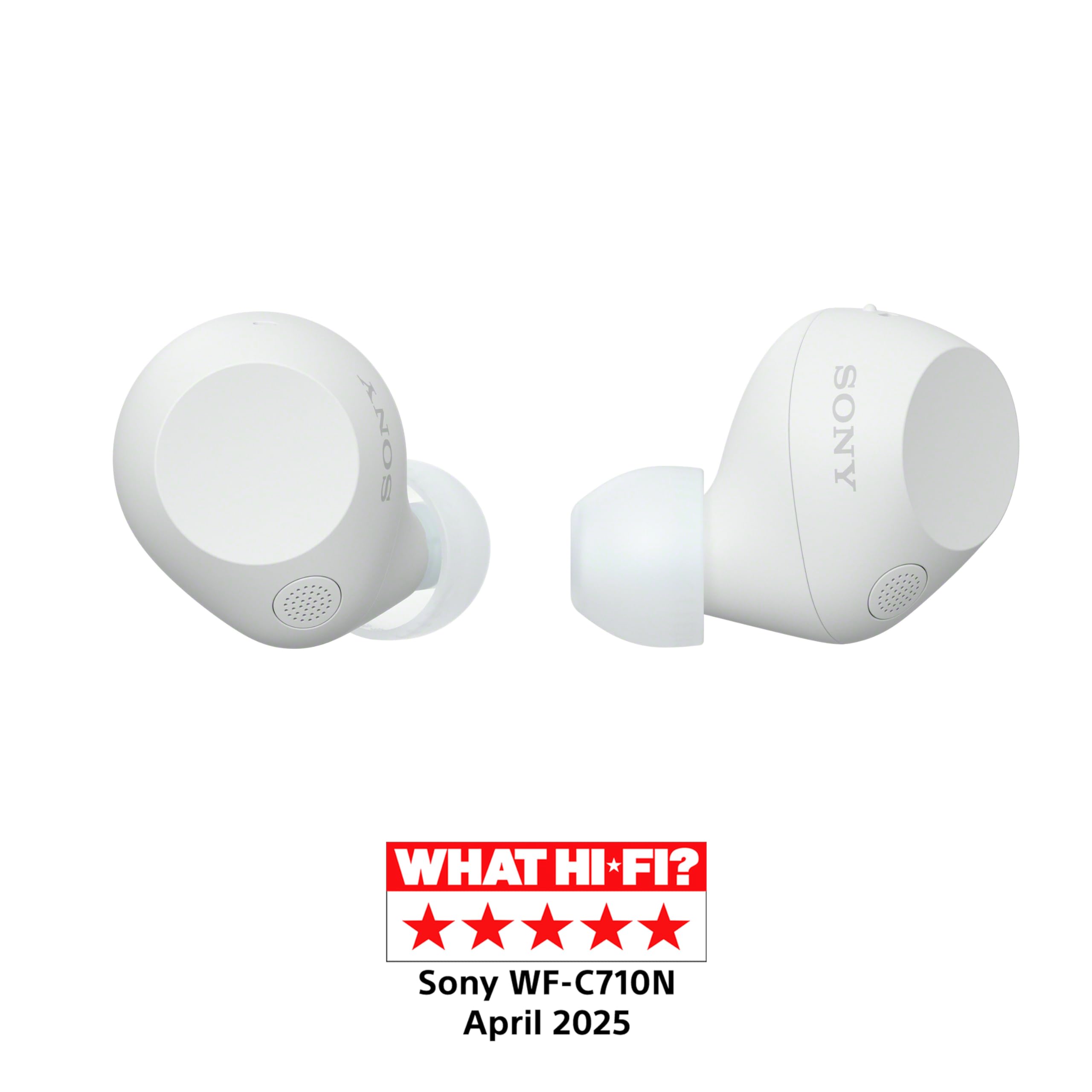 Sony WF-C710N Auriculares True Wireless con cancelación de Ruido Avanzada, Calidad de Llamadas con IA, Multipunto, IPX4, Batería hasta 40 Horas, iOS y Android, Blanco (Último Modelo)