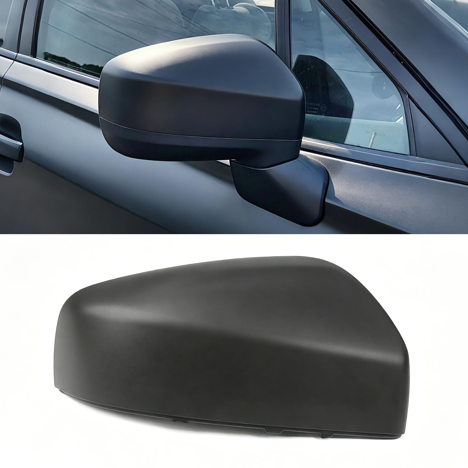 Photo 1 of Yumzeco 1PC Compatible with Subaru Mirror Cover Forester 2019-2023/Crosstrek 2018-2023, Passenger Side Subaru Forester Mirror Cap W/O Light Clip-on Replacement Replace for 91054FL700-Right, Black