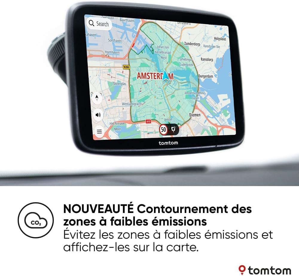 TomTom GPS GO Superior (Ecran 6 Pouces, Info Trafic, Alertes de Zones de Danger, Cartes Monde, Mise à Jour Rapide Via WiFi, Prix du Carburant, Fixation Magnétique Alimentée) - Nouveau Logiciel