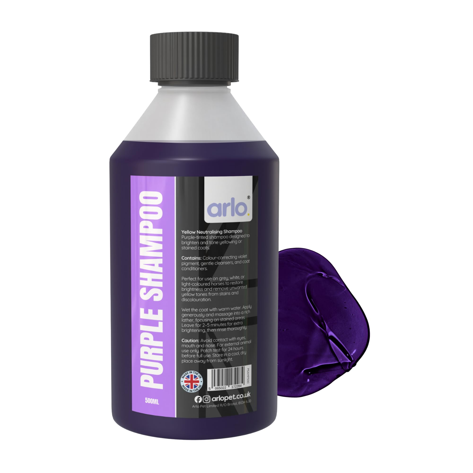 Purple Shampoo for Horses and Animals 500ml | Neutralises Yellowing on Grey, White, and Light Coats | Strong Purple Pigments | Deep Clean and Coat Conditioner | Brightens and Revives Dull Hair-image-26