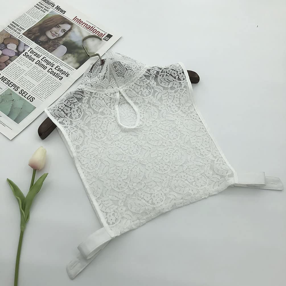 Komkommax Fake Collar Lace Flower Half Shirt Blouse Collar Detachable Collar Dickey Fake Collar False Collar White 44793