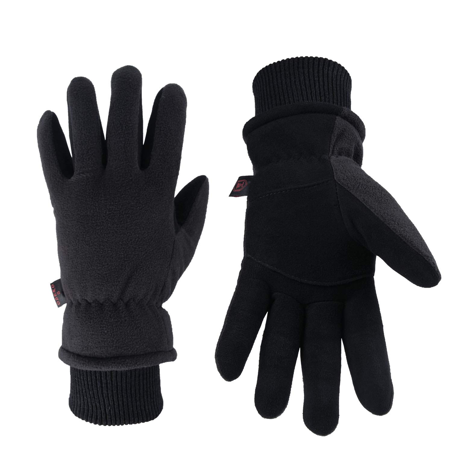 OZERO Winter Gloves Thermal Snow Work Ski Glove Deerskin Suede