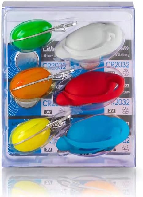 PetIsay Dog Collar Light, (NEW VERSION)Safety Clip-On LED Lights with Carabiner for Night Walking, Attach to Collar, Leash or Harness, Weather Resistant(6-Pack, Included 6 Extra Replacement Batteries)