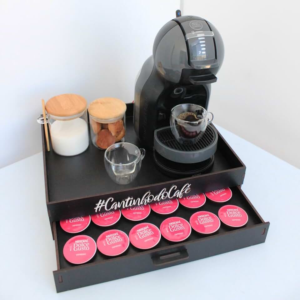 Melhor porta-cápsulas bandeja cantinho do café organizador suporte cafeteira chá servir cor Preto Dolce Gust0 - Box Fan