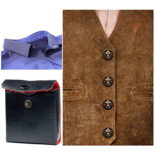 10 Set Bronze Vintage Antique Metal Snap Button Fastener, Bear Pattern Buttons, for Leather Craft DIY Overall Jacket, with Caps Sockets Studs