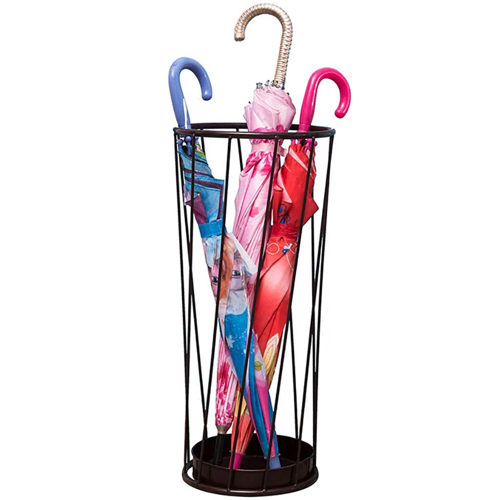 Porte-parapluie noir pour entrée et couloir avec bac d'eau DASHADAO