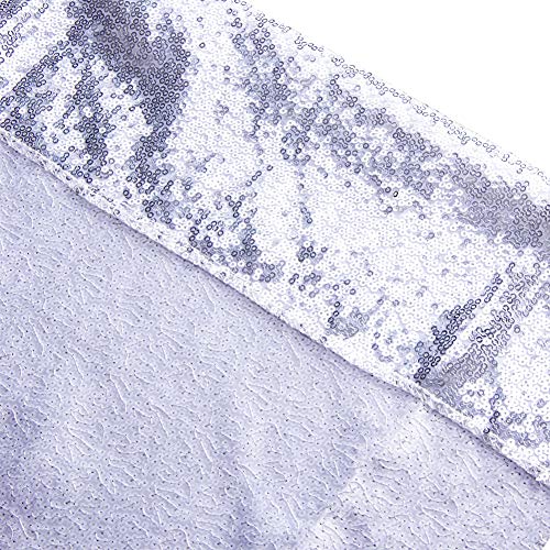 SquarePie 8x10ft Silver Sequin Backdrop, High Density Non-Transparent Glitter Curtain for Photography, Birthday, Wedding Party Decorations, Thick Solid Background with 4" Rod Pocket, 1 Panel by SquarePie - Used condition - Image 8