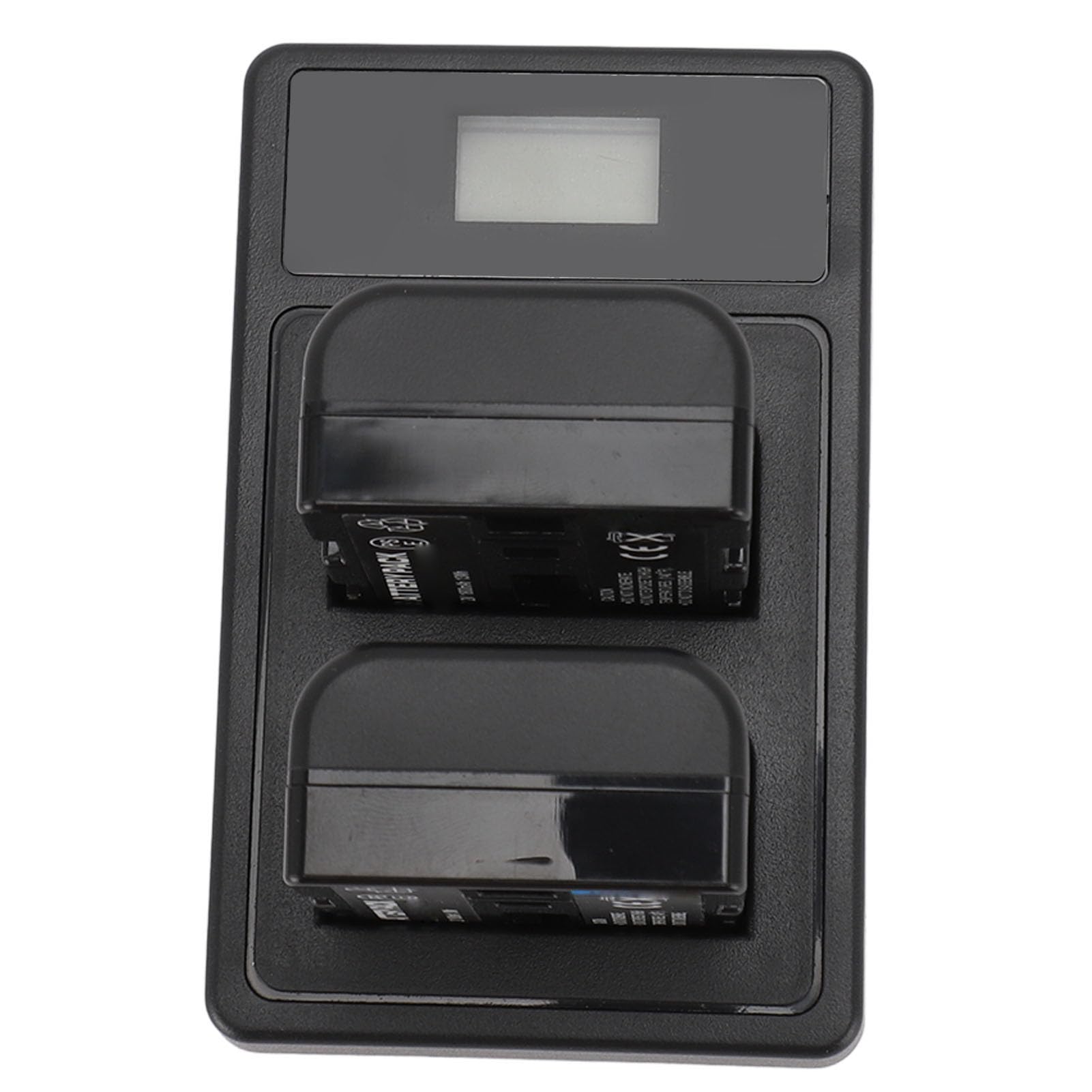 Batteria per Fotocamera da 2 Pacchi da 1800 MAh con Doppio Caricatore USB, Display LCD, Materiale ABS, Base di Ricarica per Videocamera o Fotocamera Equivalente NP FM50 di Tipo M