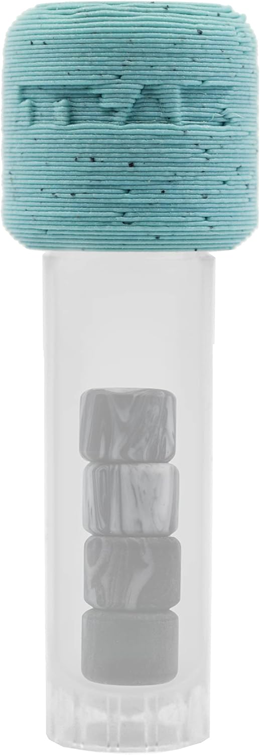 Teak Tuning Apex 61D Urethane Fingerboard Wheels - Mini Shorty Shape, 6.6mm Diameter - ABEC-9 Stealth Bearings - Made in The USA - Grey & White Swirl Colorway