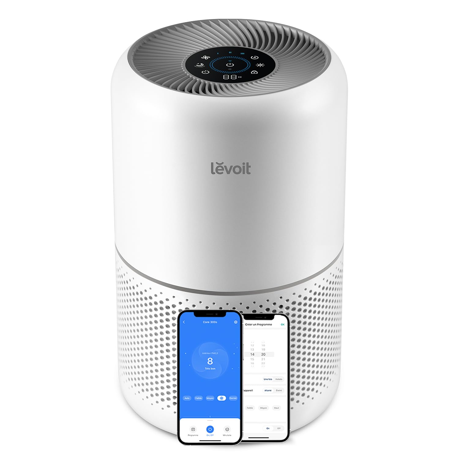 LEVOIT Purificateur d'Air HEPA Intelligent contre Allergie Pollen & Graminée, Purifier jusqu'à 50㎡, Surveille La Qualité de l'Air, Contrôle par App Alexa, 22dB Silencieux, Core 300S