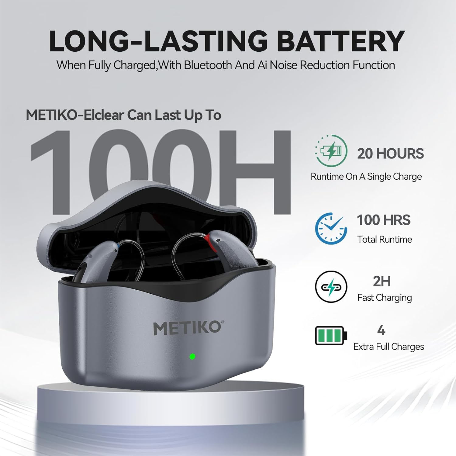 METIKO-Elclear 64-Channel Hearing Aids with AI Noise Cancellation, APP-Control, Rechargeable OTC Hearing Aid Ultralight Invisible for Seniors Adults, Silver - Image 4