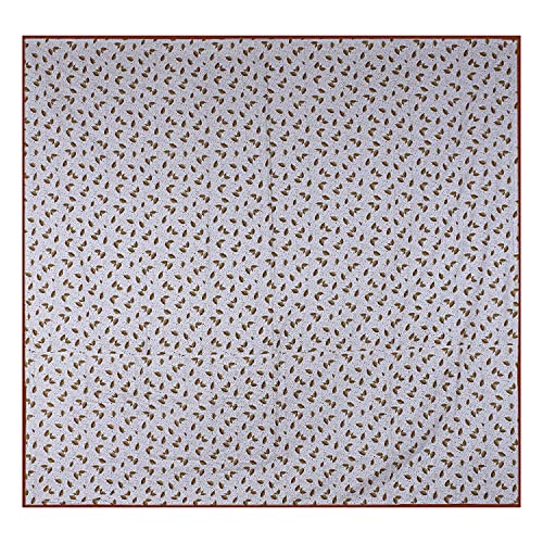 Image of Kuber Industries Lightweight Leaves Design Cotton Reversible Double Bed Dohar|AC Blanket for Home & Travelling (Orange)