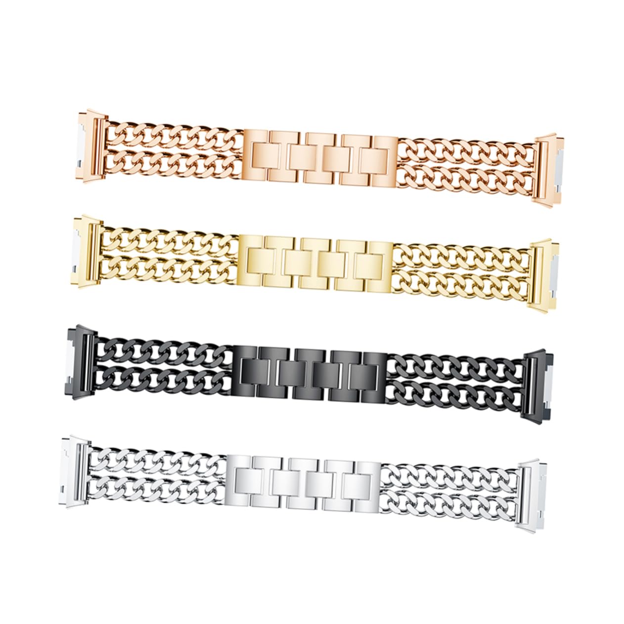 Artibetter 2 Piezas Correa De Reloj De Cadena De Doble Hilera Correa De Reloj Inteligente