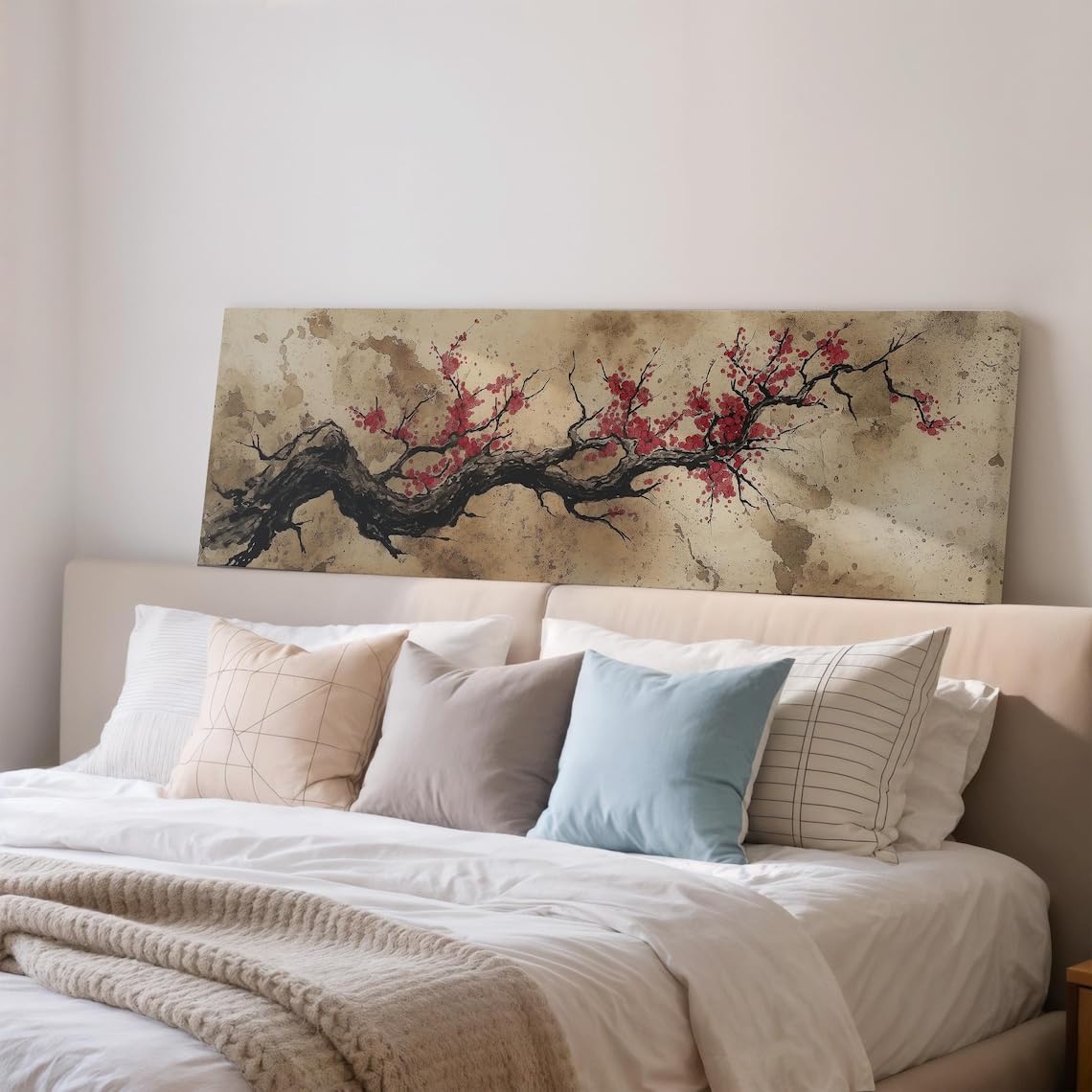 Art floral japonais pour salon déco murale zen panoramique - 8