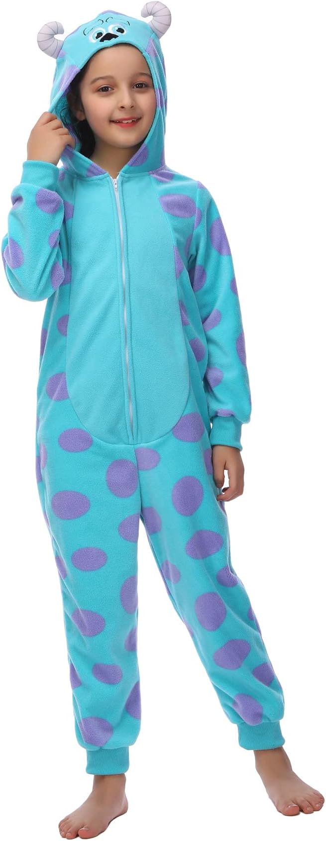 Sincere Party Blue Monster Onesie Costume for Kids,Soft Cozy Warm Animal Onesie for Unisex Kids