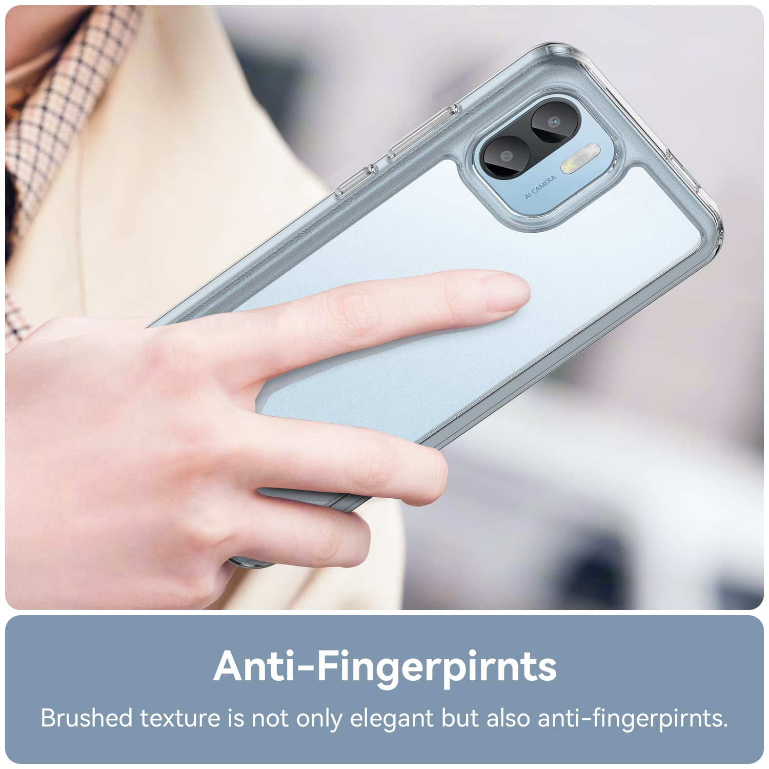 PanXCase Cover per Xiaomi Redmi A1 4G / Redmi A2 4G - Custodia Silicone Sottile Elegant Disegni Morbida Leggera, Protezione Fotocamera Antiurto Antigraffio Case (Nero