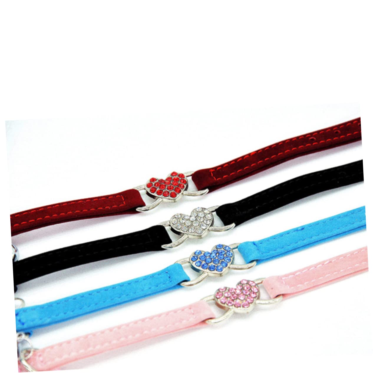 Toddmomy 2pièces Collier Réglable pour Chat Forme De Cœur avec Décor Rhinestones Et Clochette Accessoire Élégant pour Chats Et Chatons Rose