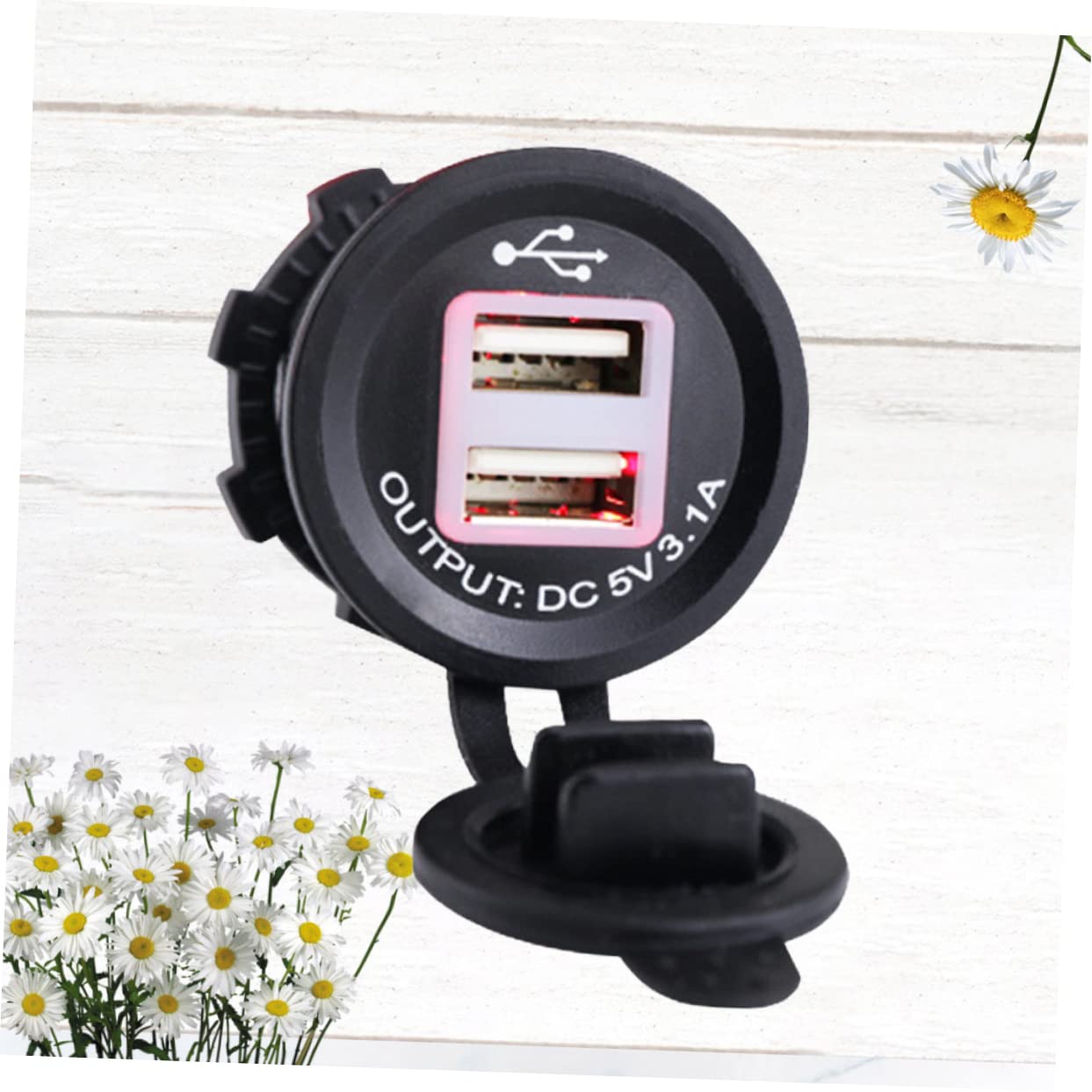 Gatuida 3piezas Cargador USB Doble para Motocicletas y Coches Adaptador De Energía para Móviles y Compatible