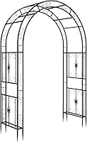 VINGLI Black Metal Garden Arbor Arch Trellis - 94.5"H Climbing Plant Support for Weddings, Backyard, Patio Decor (65x22.8x94.5in)
