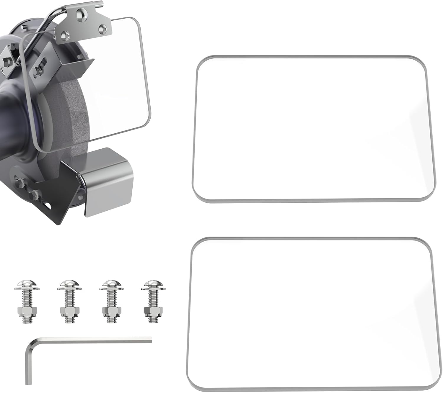 Neeki 4x6" 2pcs Bench Grinder Replacement Eye Shield, Small Grinder or Small Bench Grinder Protective Cover, HD, Lightweight and Durable HMJ4X6(2pcs)