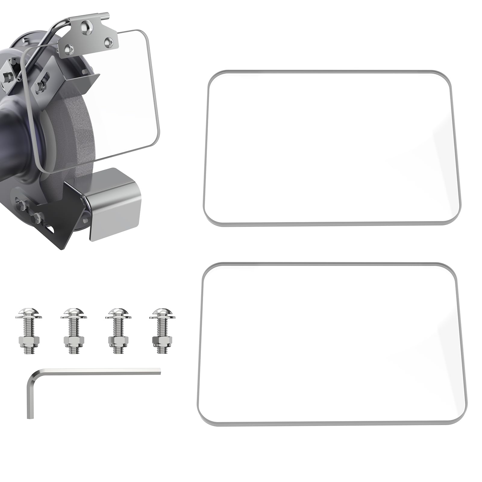 Neeki 4x6" 2pcs Bench Grinder Replacement Eye Shield, Small Grinder or Small Bench Grinder Protective Cover, HD, Lightweight and Durable